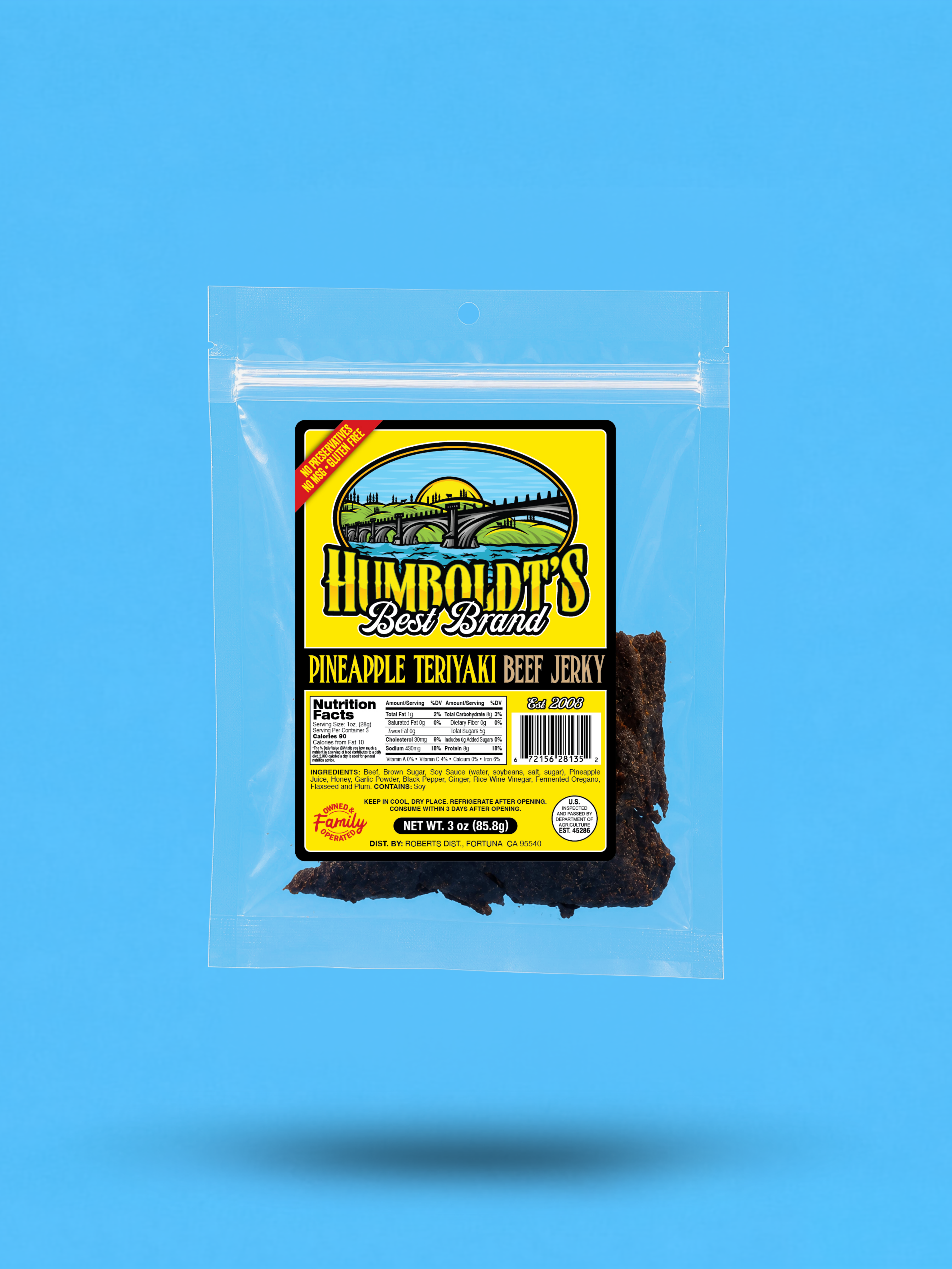 Humboldt's Best Brand Pineapple Teriyaki Beef Jerky