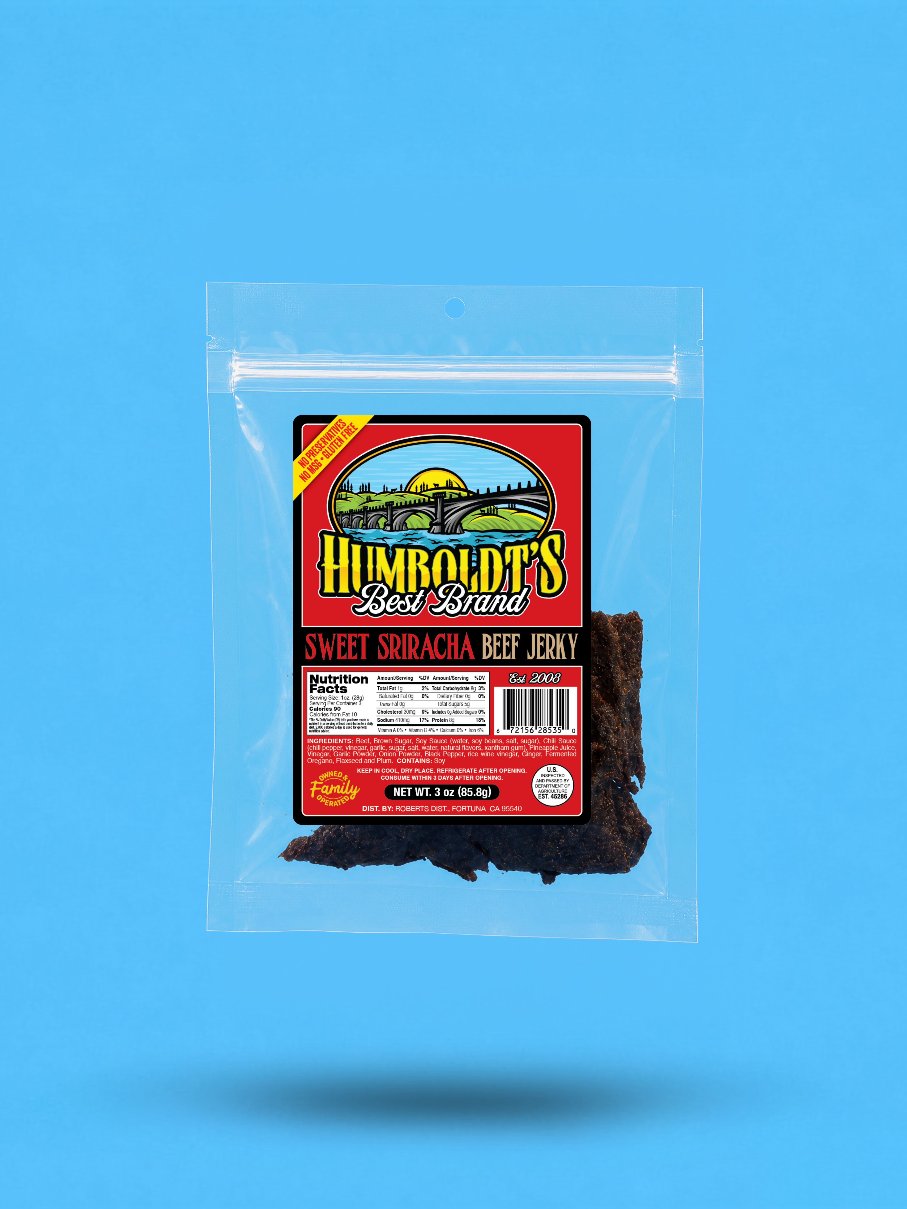 Humboldt's Best Brand Sweet Sriracha Beef Jerky