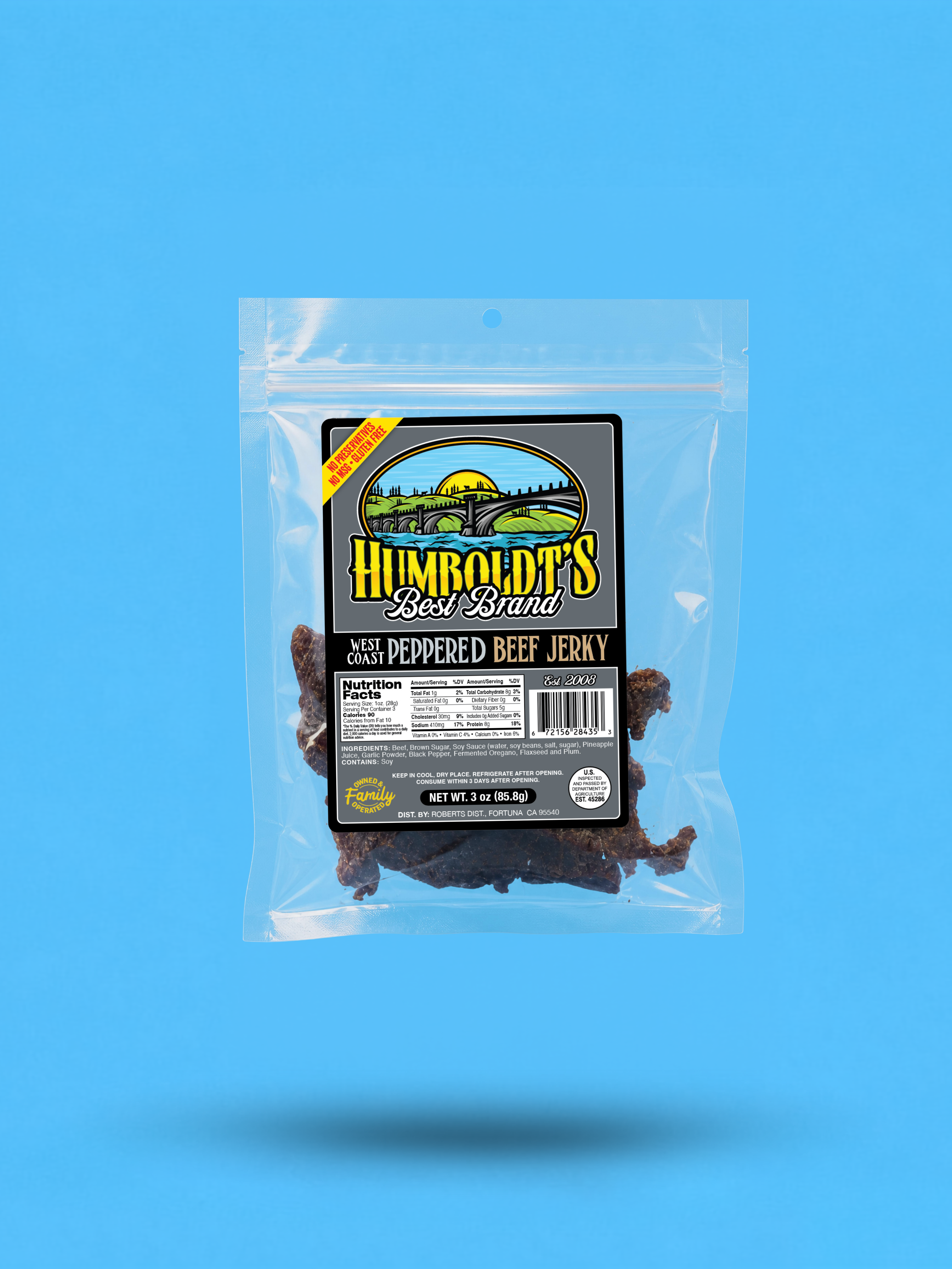 Humboldt's Best Brand West Coast Peppered Beef Jerky